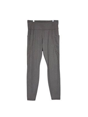 Athleta Salutation Stash Pocket Tight Gray Patterned High-Waisted Leggings Sz Me